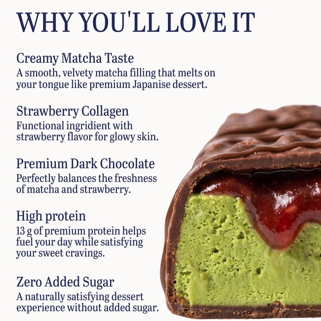 MATCHA & STRAWBERRY PROTEIN BAR (12-bar box)