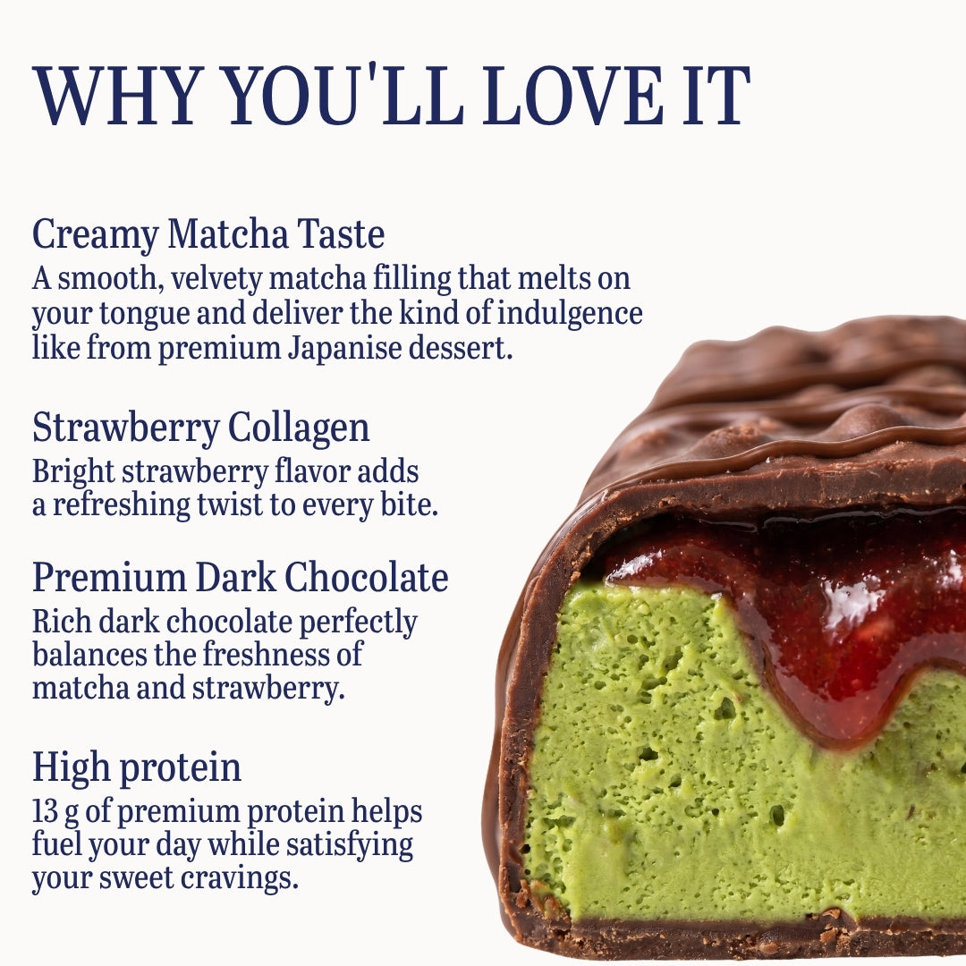 MATCHA & STRAWBERRY PROTEIN BAR (12-bar box)